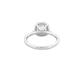 14K Gold 1.50 Carat Lab Grown Cushion Cut Diamond Halo Cathedral Engagement Ring