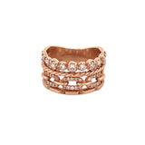 14K Gold Four Style Row Diamond Band