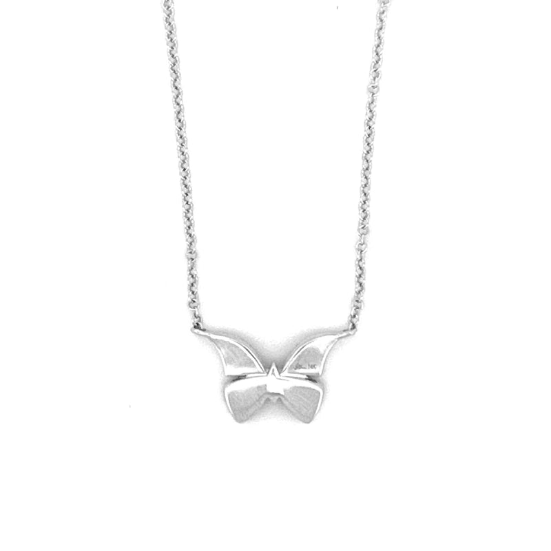 14K Gold Pavé Fashion Butterfly Diamond Pendant Necklace