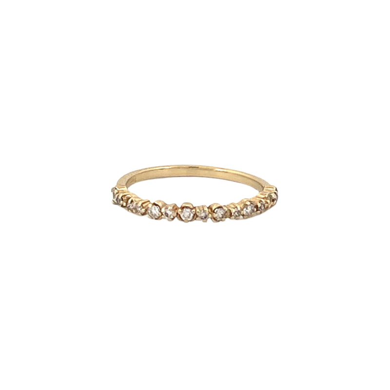 14K Gold Two Size Round Diamond Band