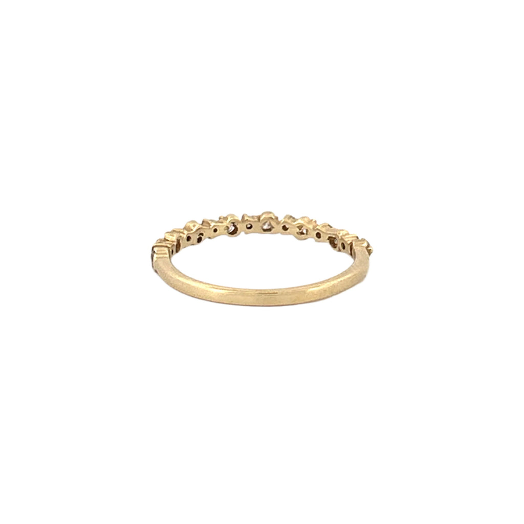 14K Gold Two Size Round Diamond Band