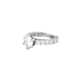 14K Gold 2.00 Carat Round Cut Moissanite Diamond U Prong Engagement Ring w/ 3D Diamond Prongs