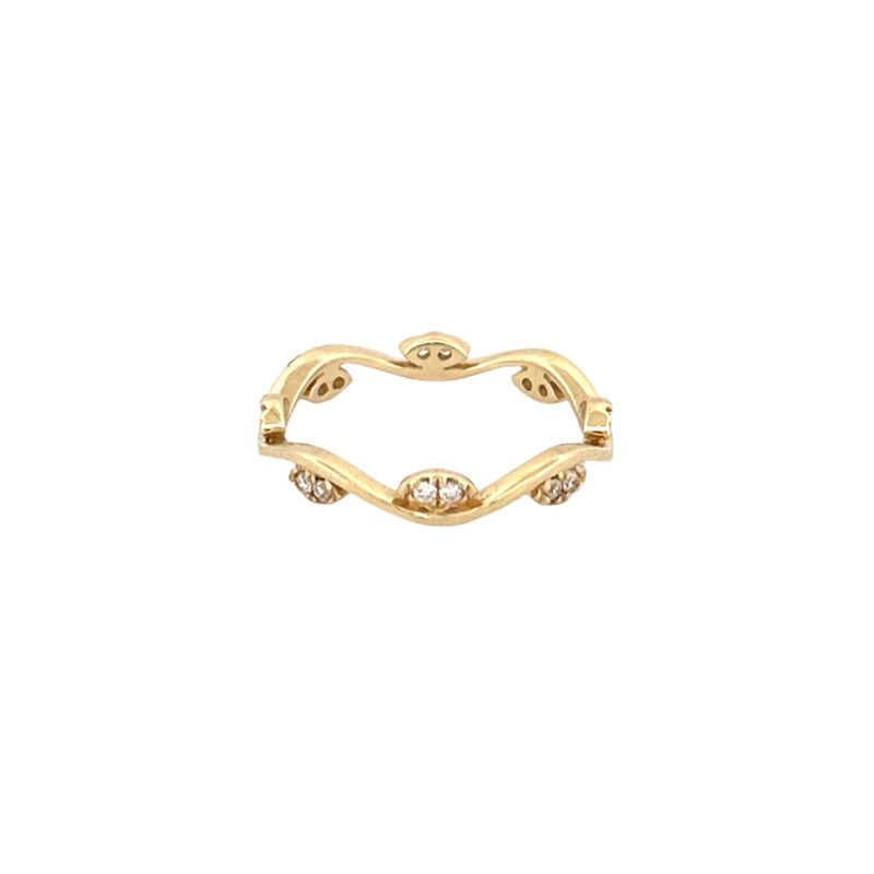 14K Gold Wave Marquise Diamond Eternity Band