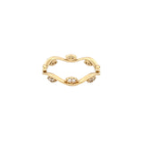 14K Gold Wave Marquise Diamond Eternity Band