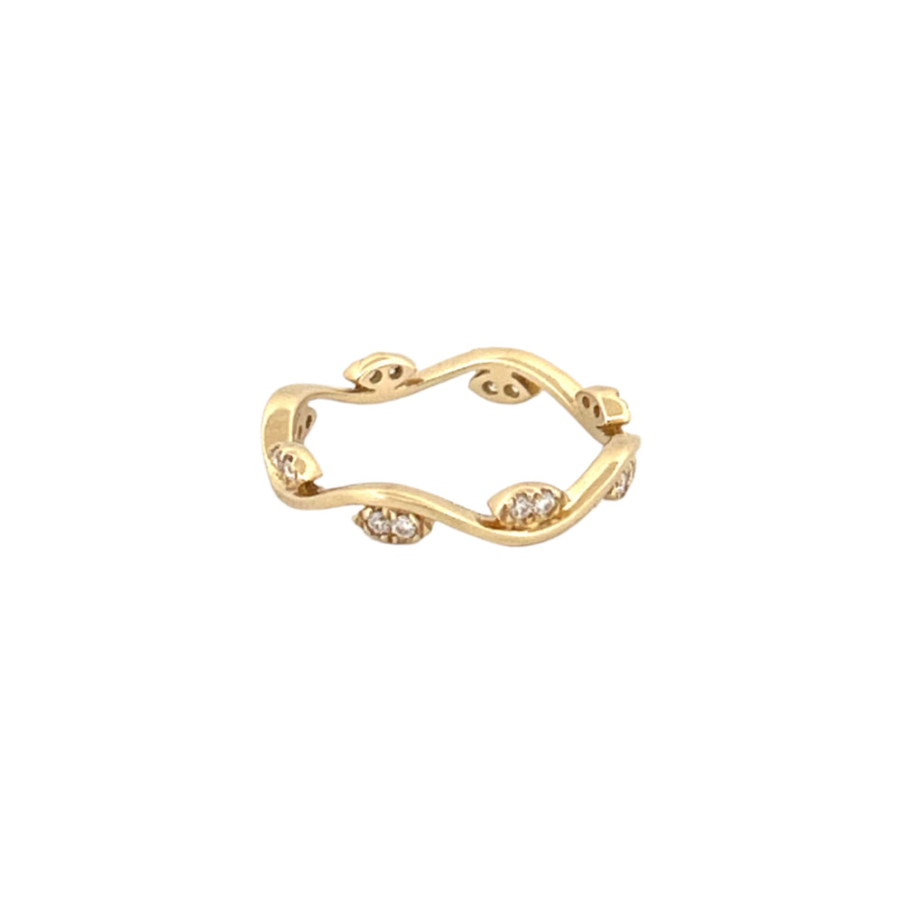 14K Gold Wave Marquise Diamond Eternity Band