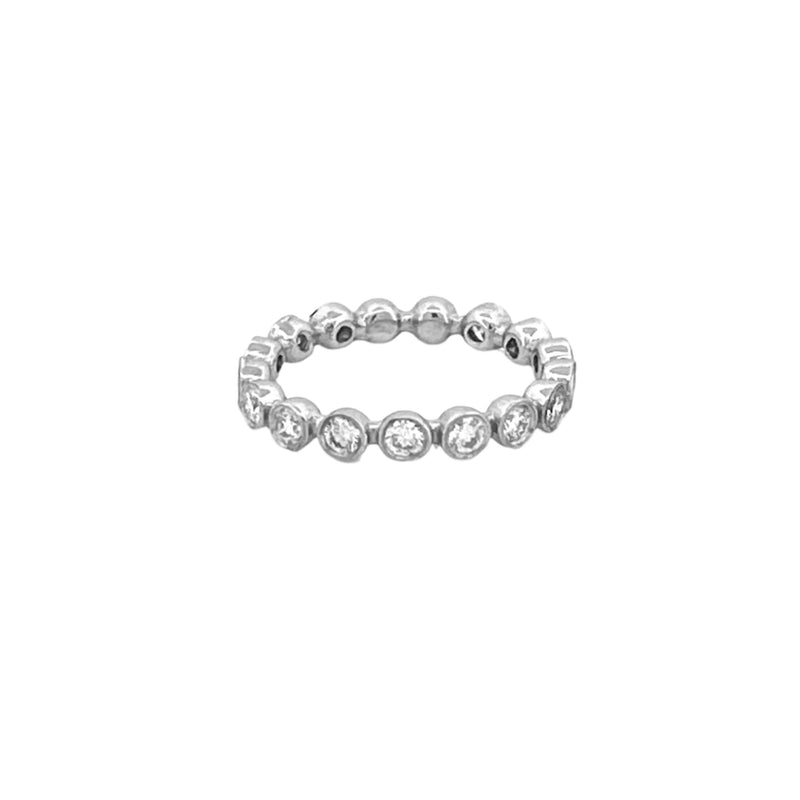 14K Gold Round Bezel Diamond Band