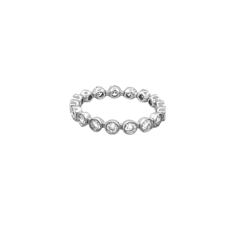 14K Gold Round Bezel Diamond Band