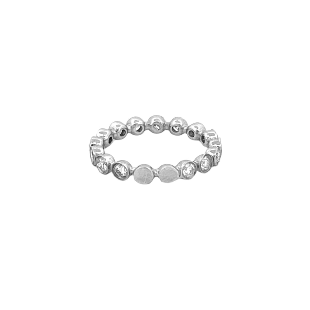 14K Gold Round Bezel Diamond Band