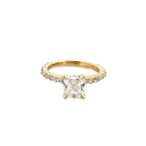 14K Gold 2.00 Carat Natural Cushion Diamond Single Prong Engagement Ring