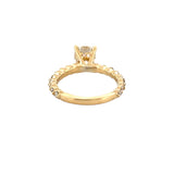 14K Gold 2.00 Carat Lab Grown Cushion Diamond Single Prong Engagement Set