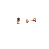 14K Gold 0.50 Carat Lab Grown Princess Pink Diamond Studs