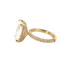 14K Gold 5.00 Carat Radiant Lab Grown Diamond Double Under Halo 3D Engagment Ring