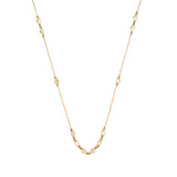 14K Gold Diamond Bezel Station Necklace