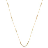 14K Gold Diamond Bezel Station Necklace