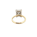 14K Two-Tone Gold 4.00 Carat Radiant Lab Grown Diamond Under Halo Solitaire Engagement Ring