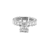14K Gold 3.50 Carat Lab Grown Radiant Diamond Emerald Cut U Prong Engagement Ring