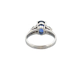 14K Gold Three Stone Oval Tanzanite and Diamond Band
