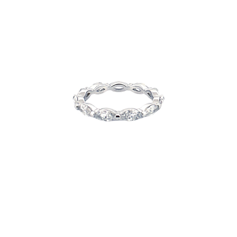 14K Gold Marquise Single Prong Lab Grown Diamond Eternity Band
