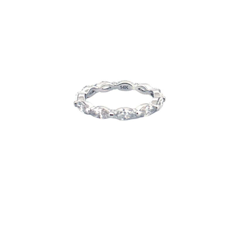 14K Gold Marquise Single Prong Lab Grown Diamond Eternity Band