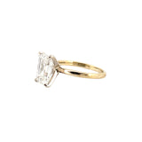 14K Gold 3.00 Carat Emerald Cut Lab Grown Diamond Solitaire Engagement Ring