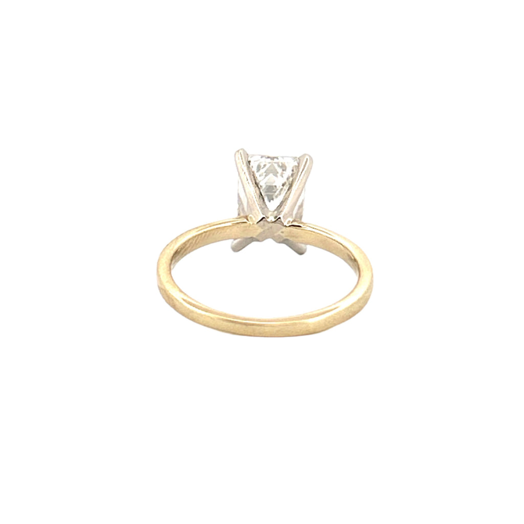 14K Gold 3.00 Carat Emerald Cut Lab Grown Diamond Solitaire Engagement Ring