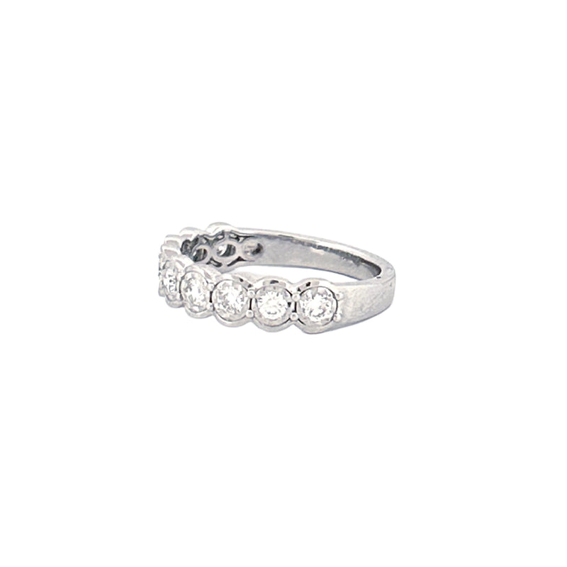 14K Gold Round Bezel Diamond Anniversary Band