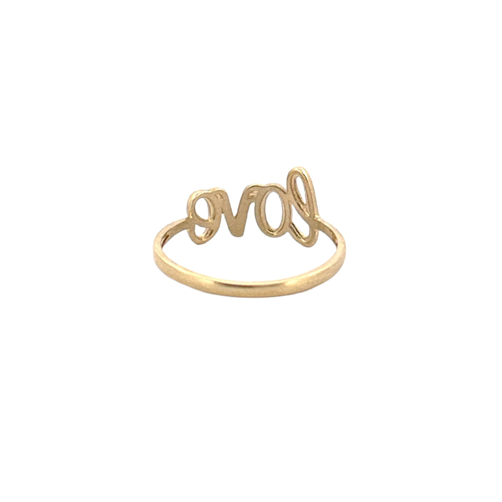 14K Gold Cursive Love Band