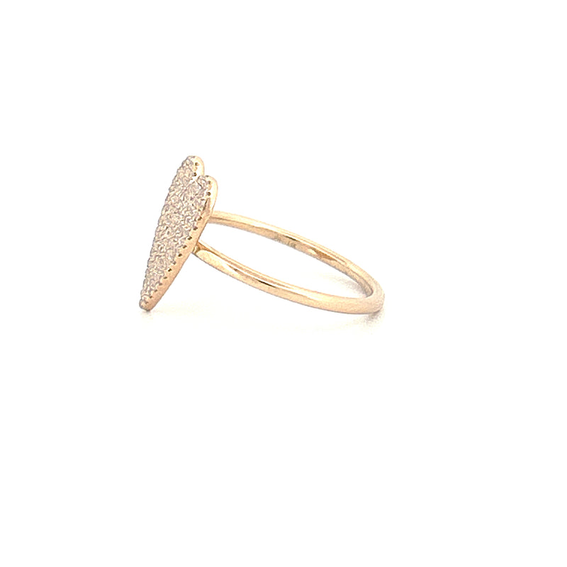 14K Gold Heart Diamond Pavé Band
