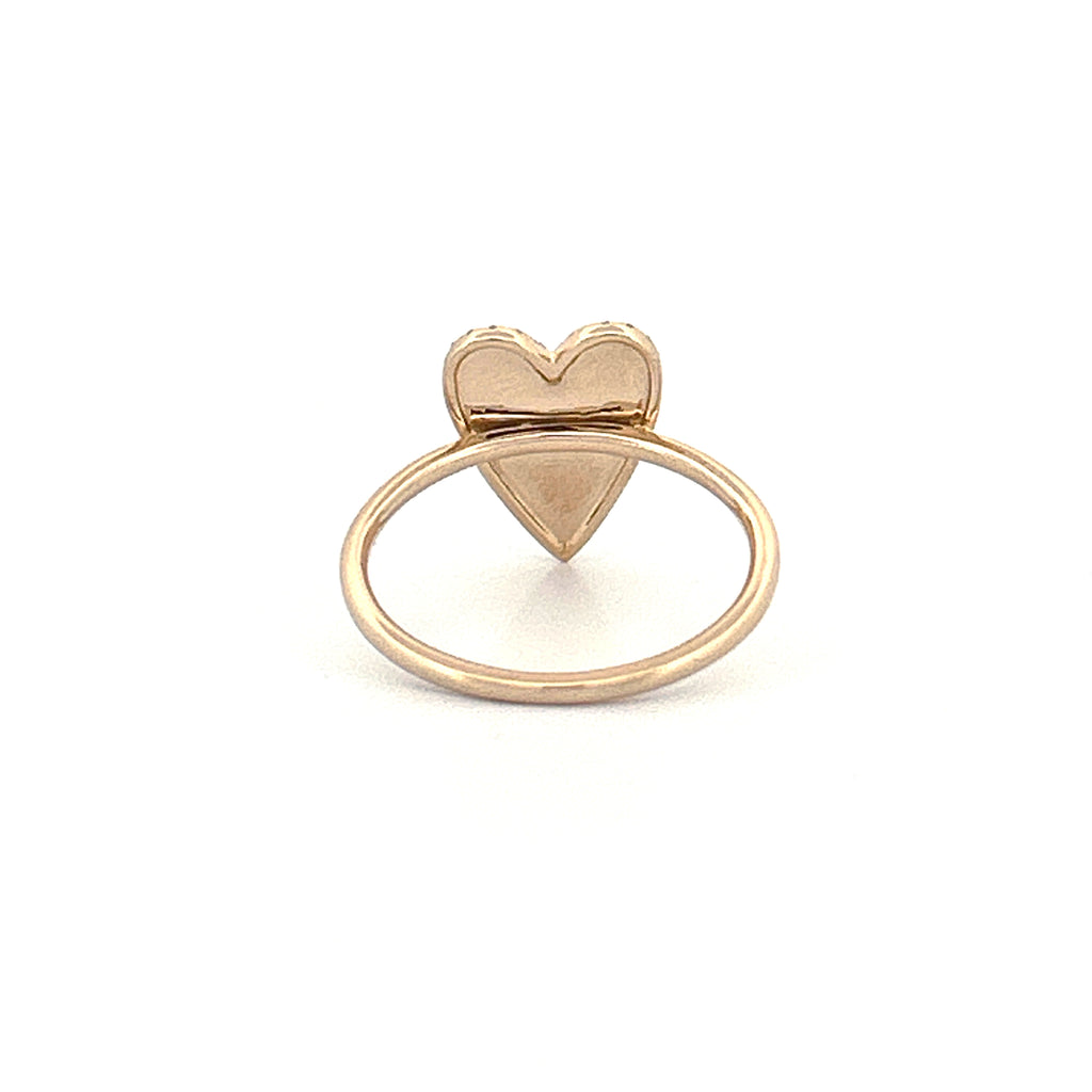 14K Gold Heart Diamond Pavé Band