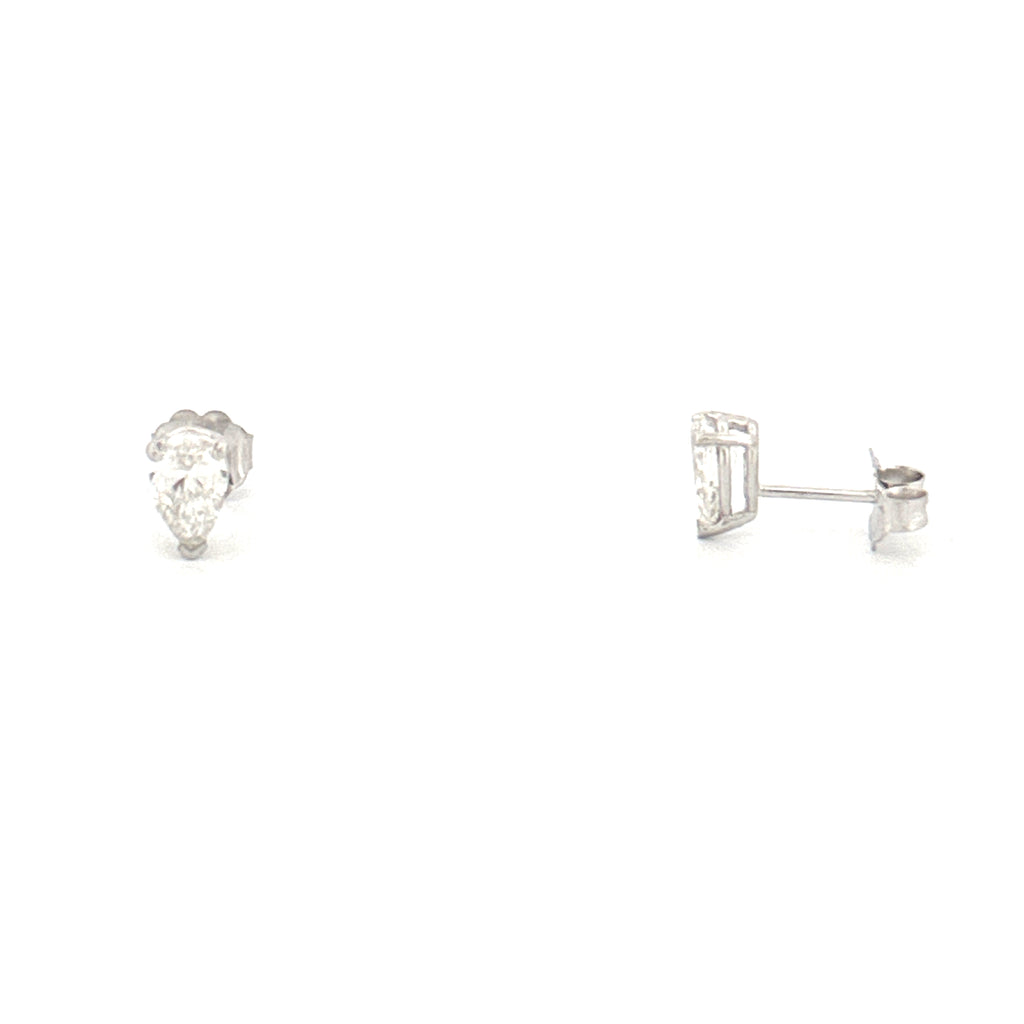 14K Gold 1.00 Carat Lab Grown Pear Diamond Studs