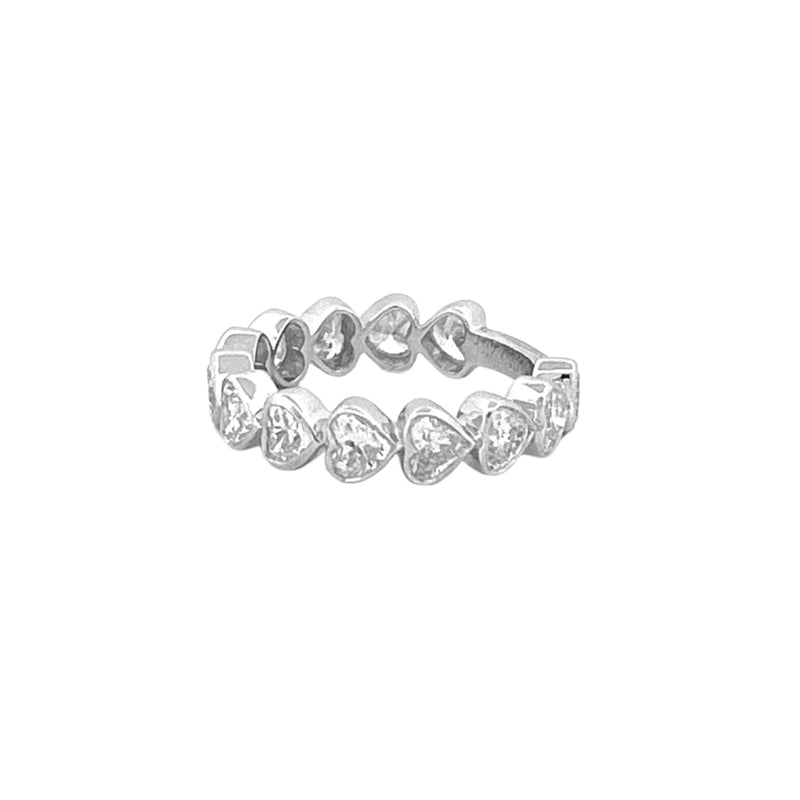 14K Gold 4.8MM Heart Bezel Sideways Lab Grown Diamond Wedding Band