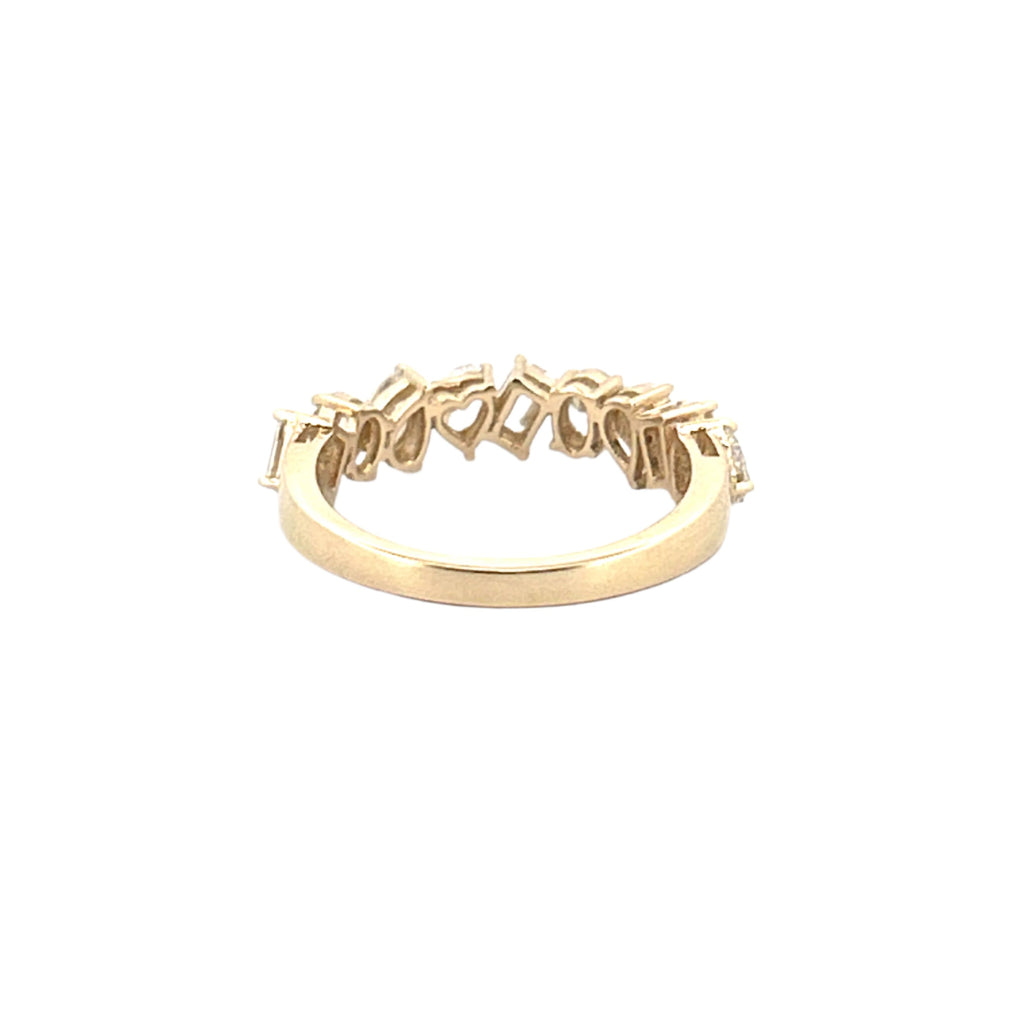 14K Gold 4.6MM Multi Shape Lab Grown Diamond Wedding Band