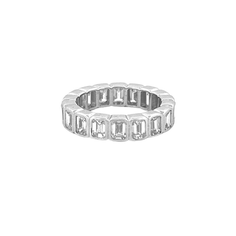 14K Gold 4.8MM Emerald Bezel Lab Grown Diamond Eternity Band