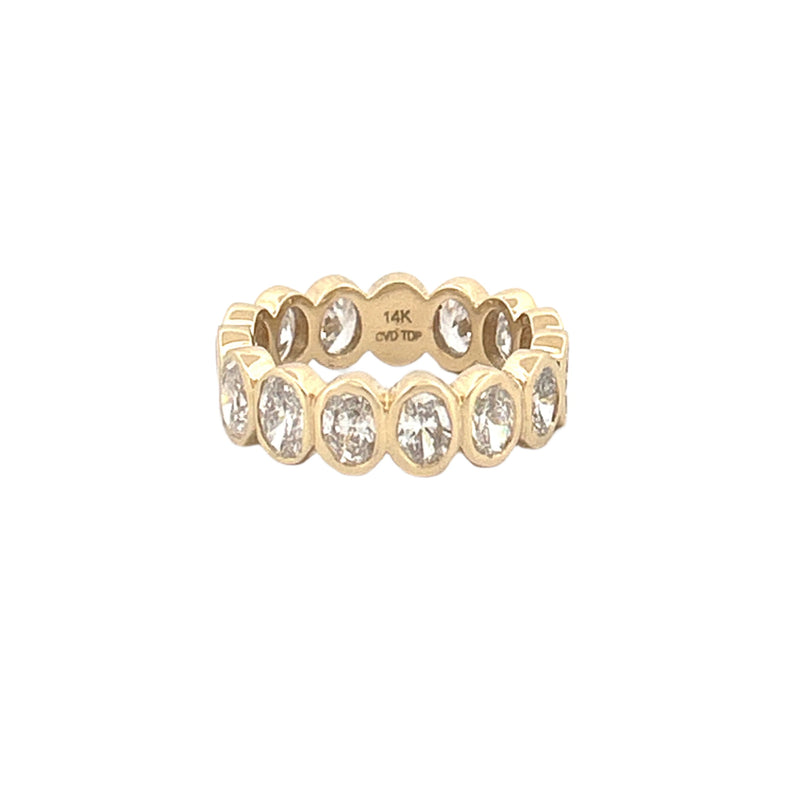14K Gold 6MM Oval Bezel Lab Grown Diamond Eternity Band