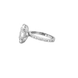 14K Gold 6-Prong 3.00 Carat Lab Grown Marquise Diamond Under Halo Engagement Ring