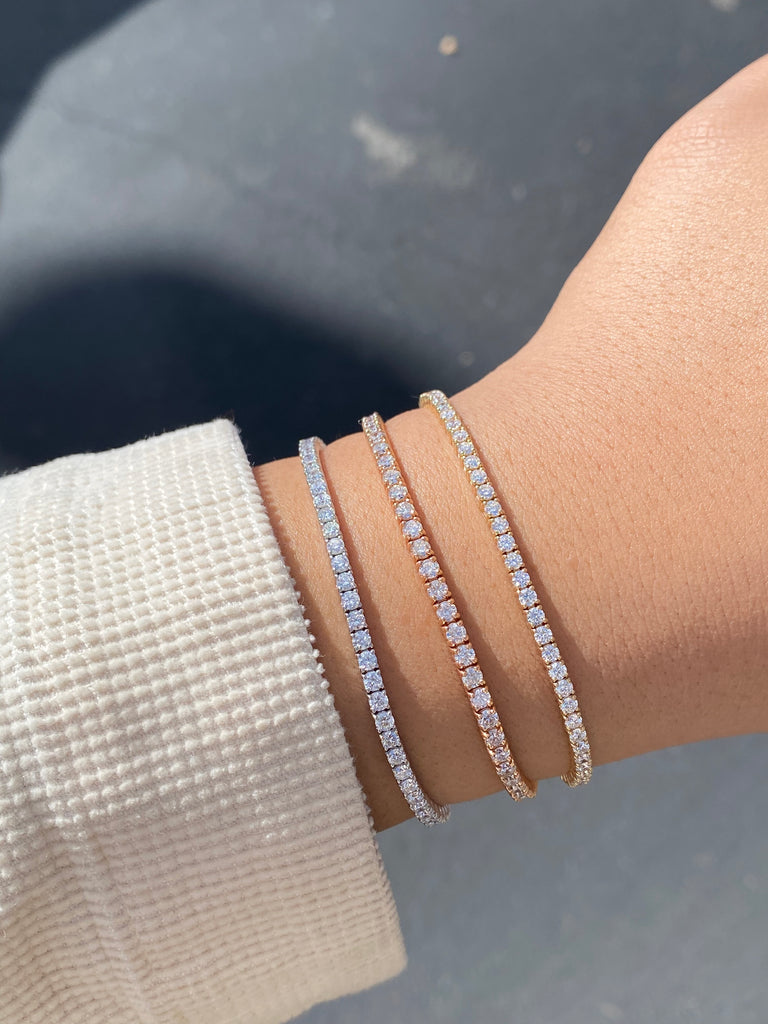14K Gold Lab Grown Tennis Bracelet