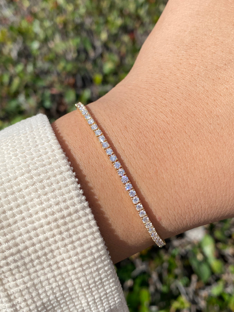 14K Gold Lab Grown Tennis Bracelet