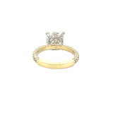 14K Two Tone Gold 3.00 Carat Lab Grown Radiant 3D Setting Engagement Ring