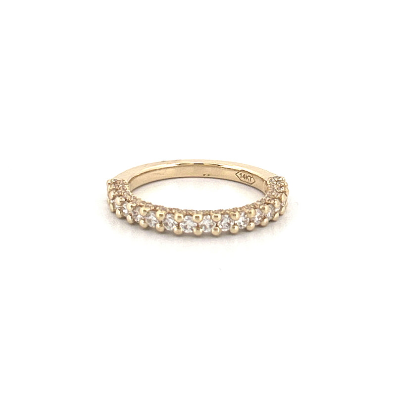 14K Gold Thin 2.5MM Diamond U-Prong Halfway Ring