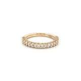 14K Gold Thin 2.5MM Diamond U-Prong Halfway Ring