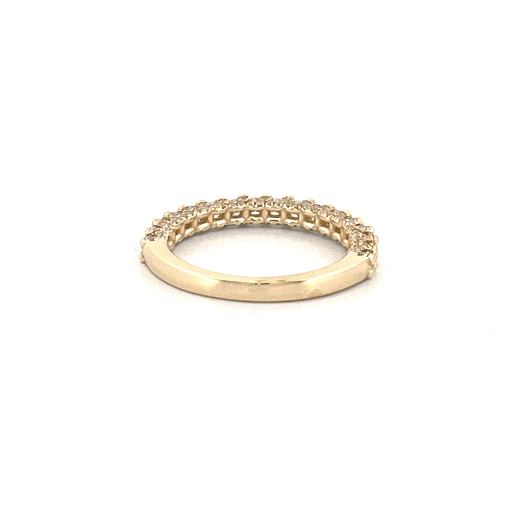 14K Gold Thin 2.5MM Diamond U-Prong Halfway Ring