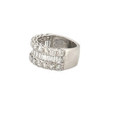 14K Gold 9.3MM Natural Baguette and Round Diamond Halfway Band