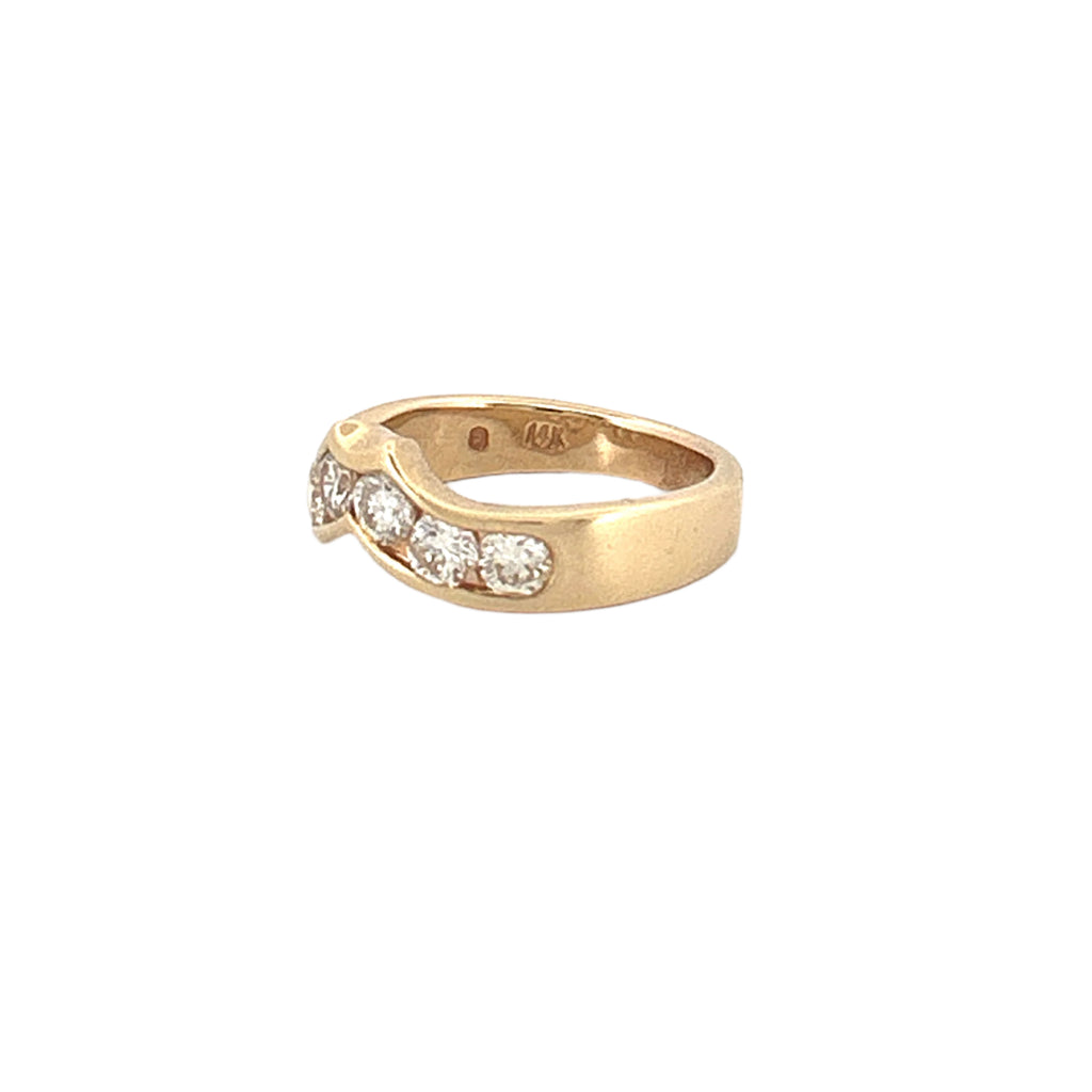 14K Gold Channel Circlet Diamond Band