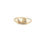 14K Gold Moon Swirl Diamond Band