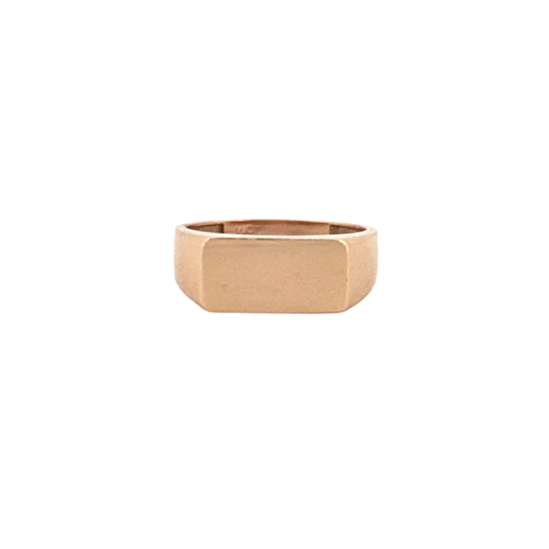 14K Gold Bar Signet Band