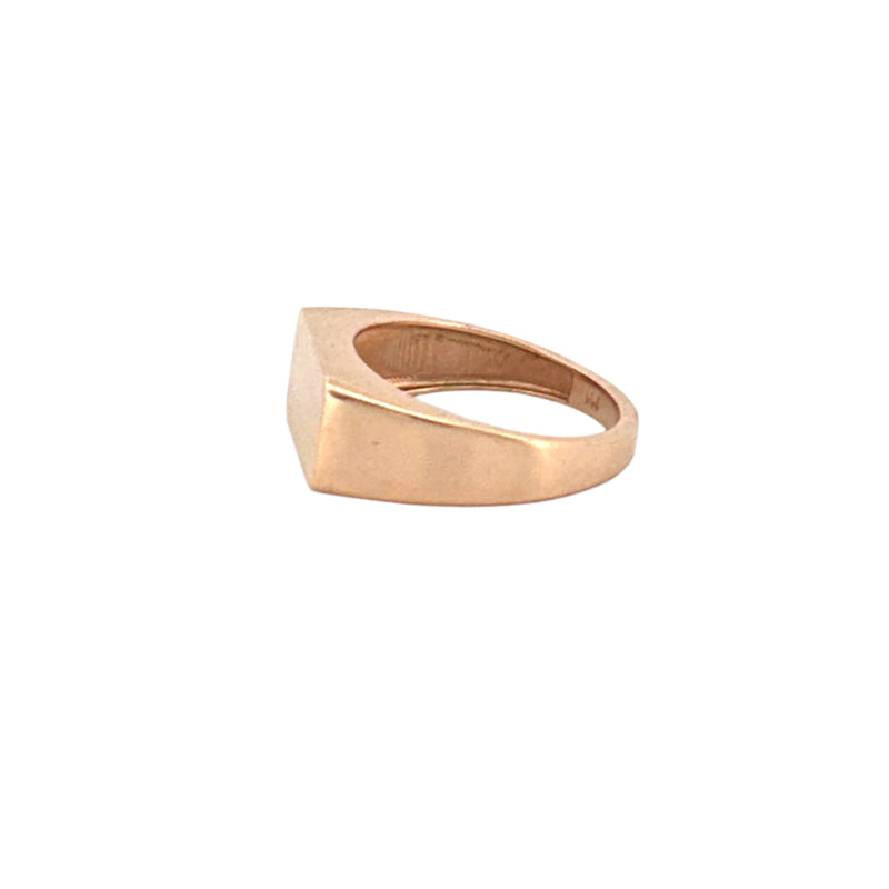 14K Gold Bar Signet Band
