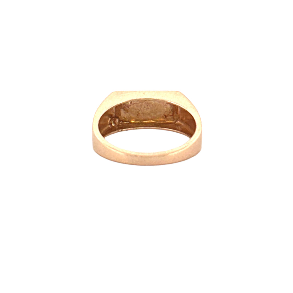 14K Gold Bar Signet Band