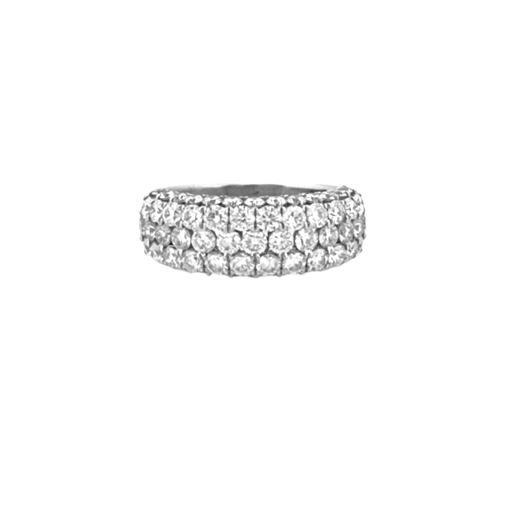 14K Gold 3D Diamond Row Band