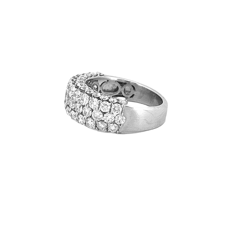 14K Gold 3D Diamond Row Band