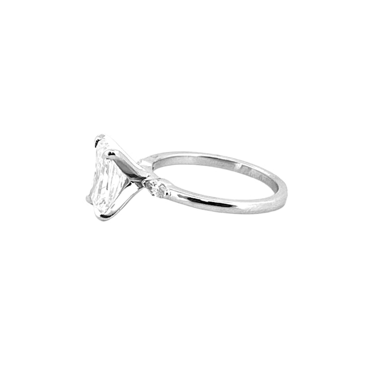 14K Gold 2.00 Carat Lab Grown Radiant Diamond Duo Marquise Engagement Ring